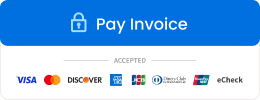 Pay Invoice | Accepted | Visa | Master Card | Discover | American Express | JCB | Diners Club International | Union Pay | ECheck